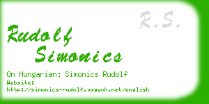 rudolf simonics business card